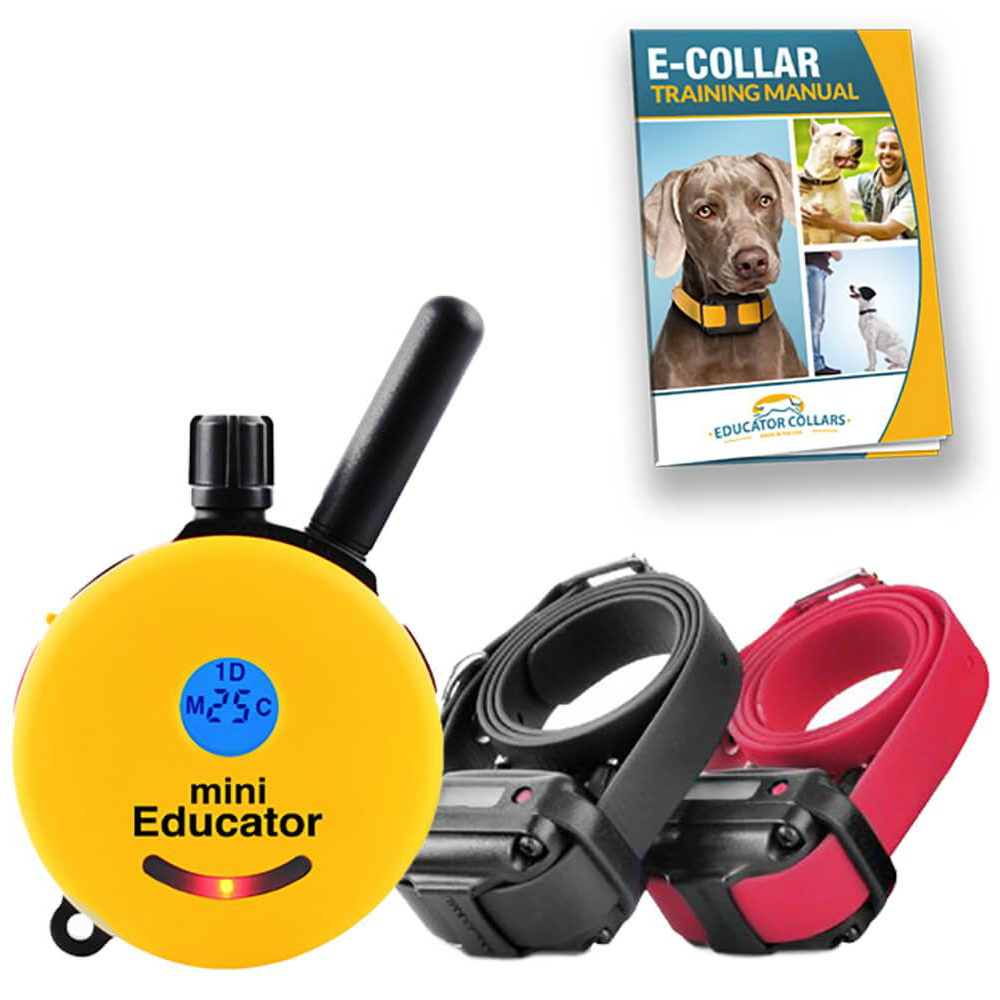 Bundle of 2 items Vibration and Sound Stimulation collar with PetsTEK Dog Training Clicker and Dog Whistle Training Kit Static E-Collar ET-300-1/2 Mile Remote Waterproof Trainer Mini Educator